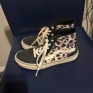 EUC VANS Leopard Print High-Top Sneakers